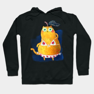 Body positive cat-pear Hoodie